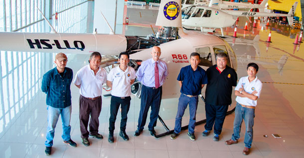 Mornington Sanford Aviation and the first R66 in Thailand at Solaire